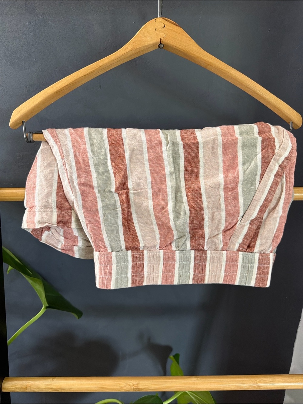 Sonoma Striped Shorts XXL Linen Blend Elastic Waist Pull On